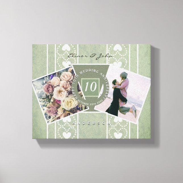Custom Anniversary 2 Photos+Templates   Canvas Print (Front)
