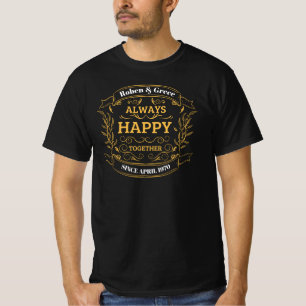 Custom Anniversary "Always Happy Together" Vintage T-Shirt