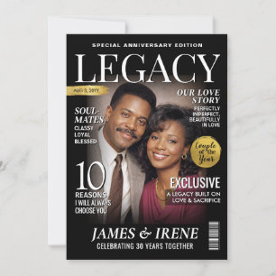 Custom Anniversary Card, Trendy Magazine Cover Card