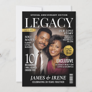 Custom Anniversary Card, Trendy Magazine Cover Card