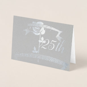 Custom Anniversary or Birthday Rose Blank Foil Card