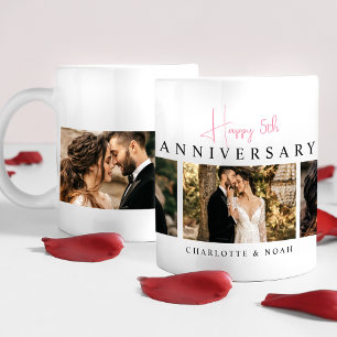 Custom Anniversary Photo Collage Coffee Mug