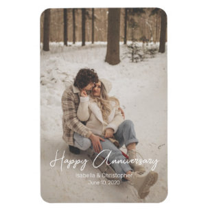 Custom Anniversary Photo Personalised text modern Magnet