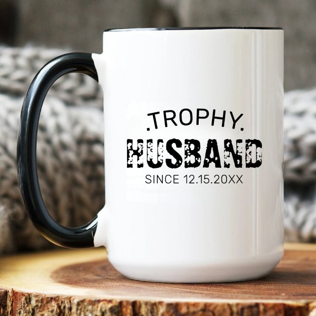 Custom Anniversary Trophy Husband Gift From Wife Coffee Mug (Creator Uploaded)