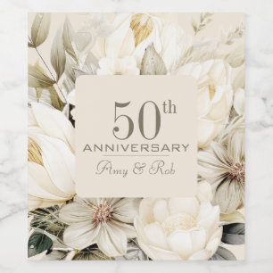 Custom Anniversary vanilla cream bouquet Wine Label