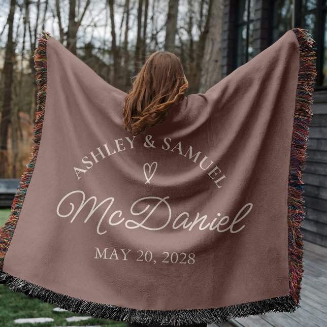 Custom Anniversary Woven Blanket Gift for Couples (Custom Wedding Anniversary Blanket for Newlyweds, Couple’s Woven Blanket Romantic Gift for Bride)