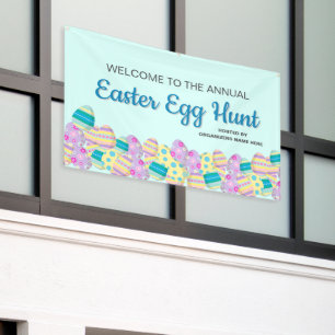 Custom Annual Easter Egg Hunt Colourful Blue Banner
