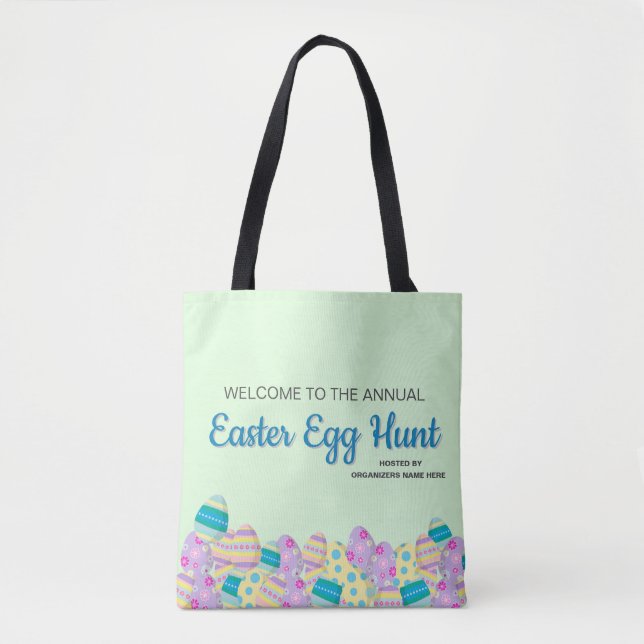 Custom Annual Easter Egg Hunt Colourful Tote Bag (Front)