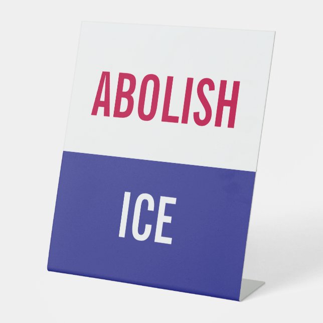 Custom Anti ICE Personal Protest Pedestal Sign (Front)