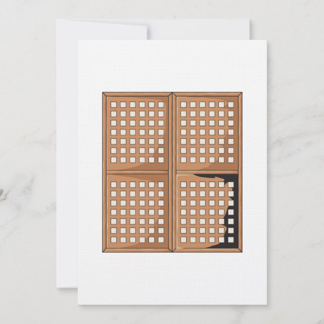 Custom Antique Capiz Shell Window Panels Invites (Front)