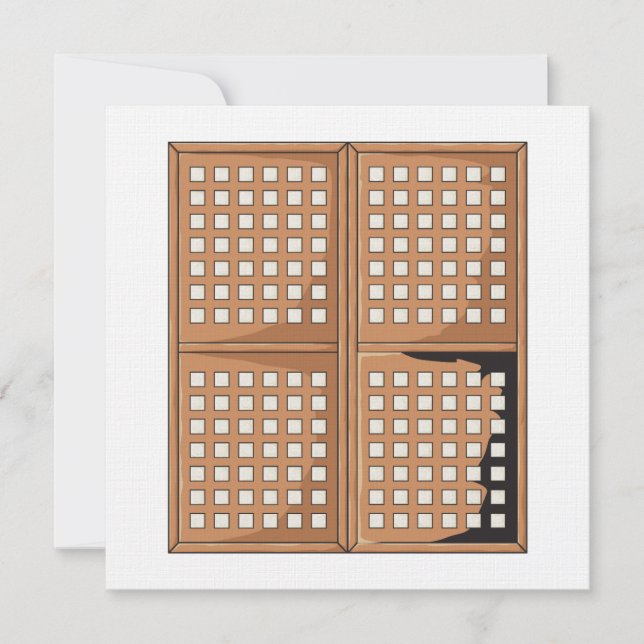 Custom Antique Capiz Shell Window Panels Invites (Front)