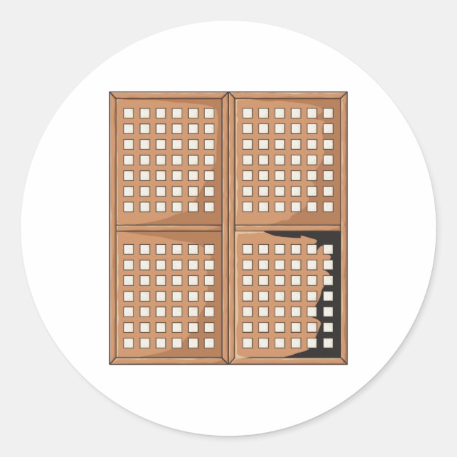 Custom Antique Capiz Shell Window Panels Invites Classic Round Sticker (Front)