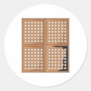 Custom Antique Capiz Shell Window Panels Invites Classic Round Sticker