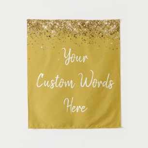 Custom Antique Gold Birthday Party Photo Booth Tapestry
