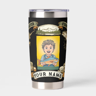 Custom Antique style border fishing  Insulated Tumbler