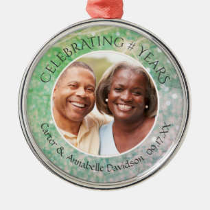 Custom ANY Anniversary Keepsake Photo Metal Tree Decoration