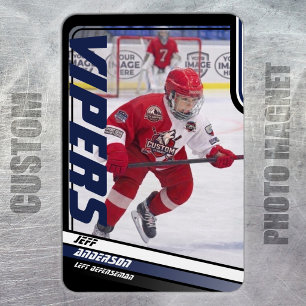 Custom Apex Blue Ice Hockey Photo Magnet
