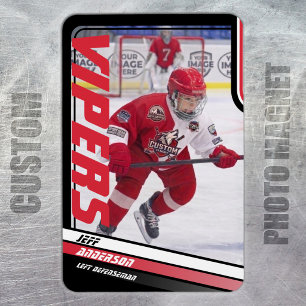 Custom Apex Red Ice Hockey Photo Magnet