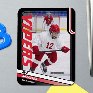 Custom Apex Red Ice Hockey Photo Magnet