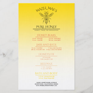 Custom Apiary Honey Menu