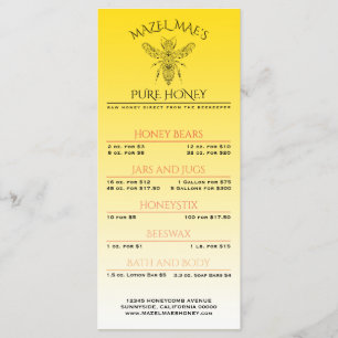 Custom Apiary Honey Menu