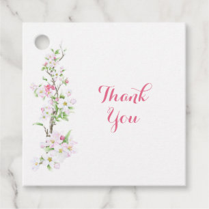 Custom Apple Blossom Bride Bridal Thank You Favour Tags