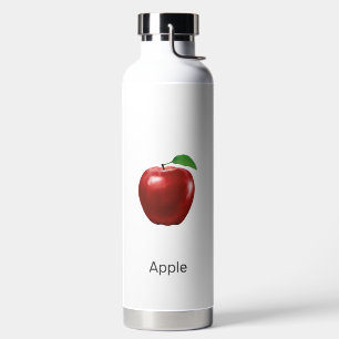 Custom Apple Fruit Image and Editable Text Water B Bottle