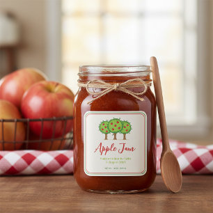 Custom Apple Jam Homemade with Love Square  Sticker