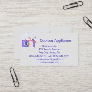 Custom Appliance Service & Repair Business Card Ma