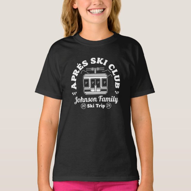 Custom Apres Ski Family Friends Ski Trip Group T-Shirt (Front)