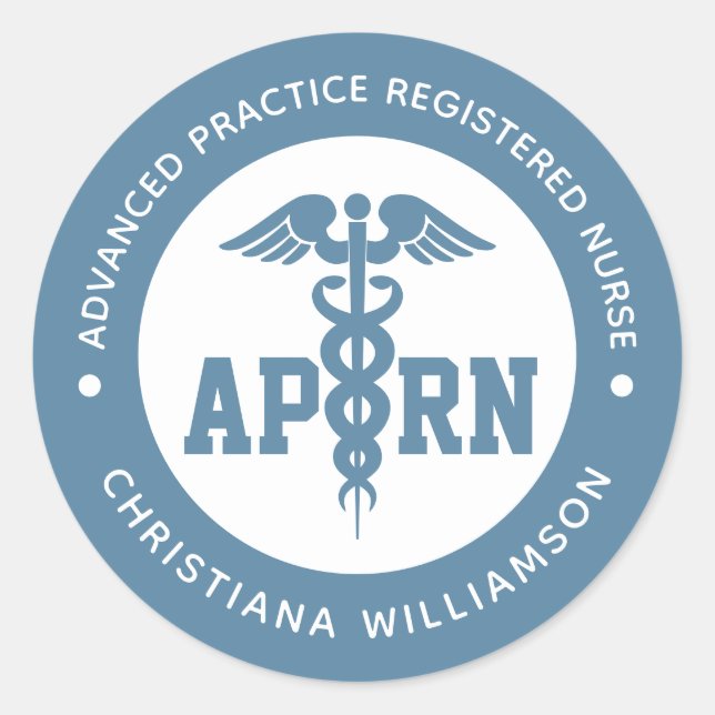 Custom APRN Advanced Practice Registered Nurse Classic Round Sticker (Front)