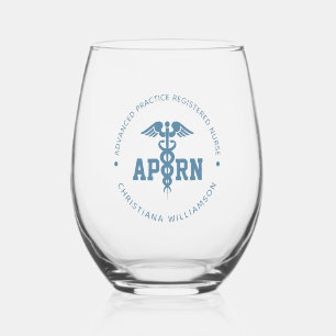 Custom APRN Advanced Practice Registered Nurse Stemless Wine Glass