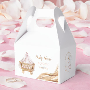 Custom Aqiqah personalized Islamic Baby Shower Favour Box