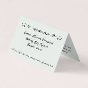 Custom Aqua Flourish Ornament Header Cards