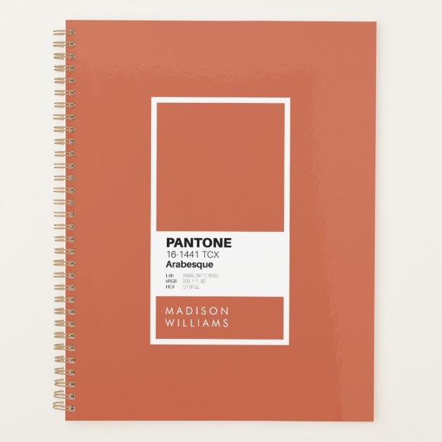 Custom Arabesque Notebook | Personalised Terracott Planner (Front)