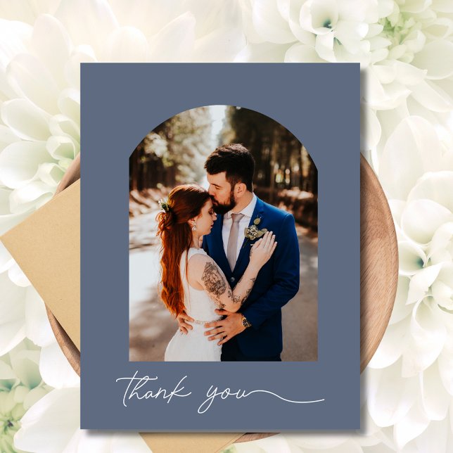 Custom Arch Photo Wedding Thank You  Postcard (Custom Arch Photo Wedding Thank You Postcard)
