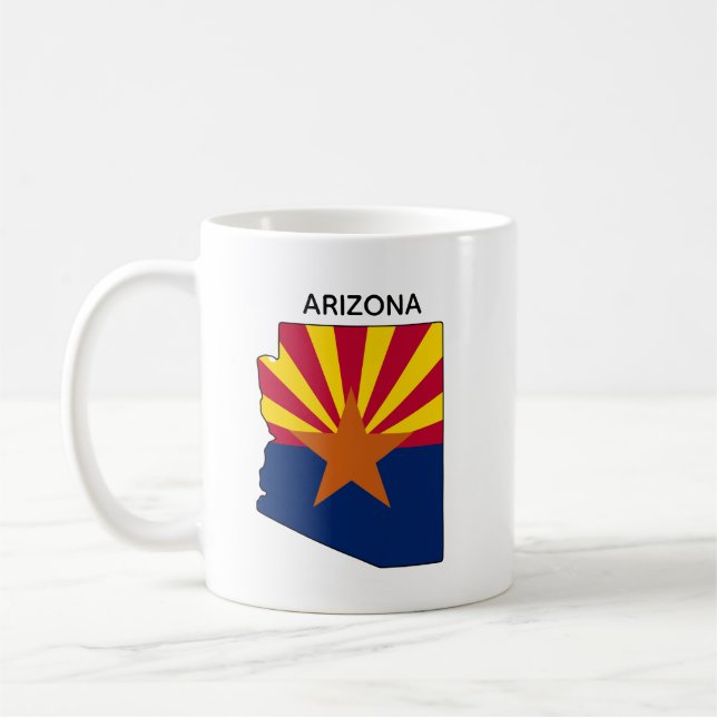 Custom Arizona State Map Flag Coffee Mug (Left)