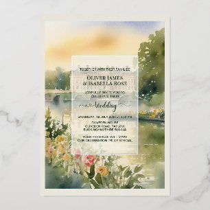 Custom Art Cliveden House Wedding Invitation