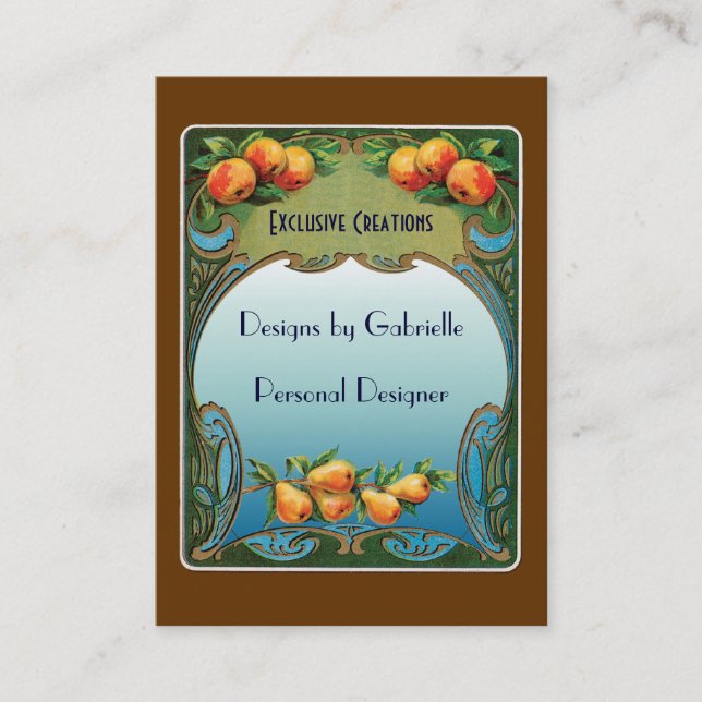 Custom Art Deco Designer Business Card (Front)
