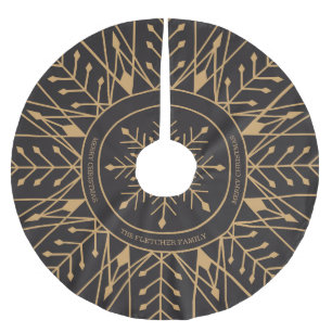 Custom Art Deco Snowflake Holiday Tree Skirt