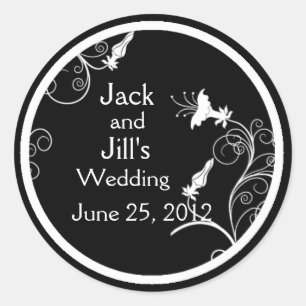 Custom Art Deco Stickers in Black and White