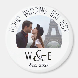 Custom Art Deco Text Fridge Magnet Wedding Favours