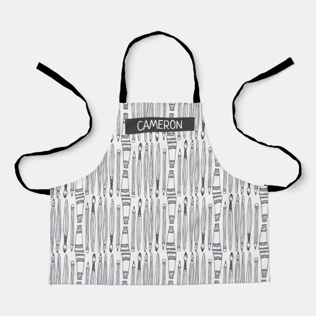 Custom Art Doodle All-Over Print Apron (Front)