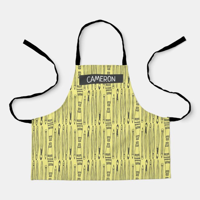 Custom Art Doodle All-Over Print Apron (Front)