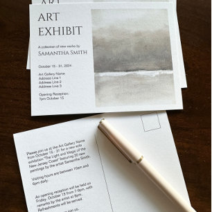 Custom Art Exhibit Invitation Postcard