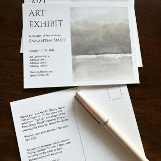 Custom Art Exhibit Invitation Postcard