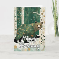 Custom Art Nouveau Bear Birthday