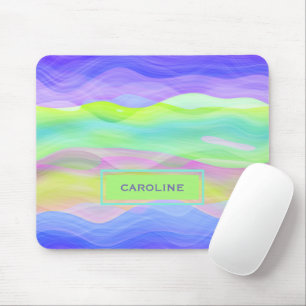 Custom Artistic Abstract Retro Cool Waves Pattern Mouse Mat