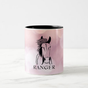 Custom Artistic Horse on Pink Mug