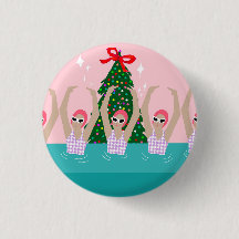 Custom Artistic Swimmers Illustration Christmas   